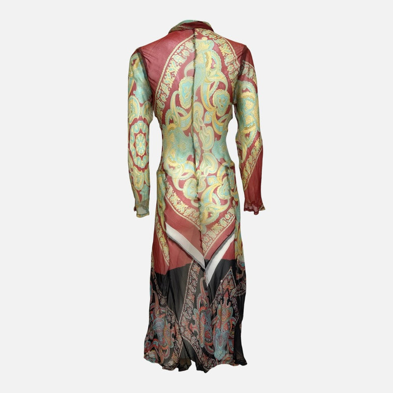 Comme Des Garcons F/W 1993 Comme Des Garçons Multicolour Paisley-Print Sheer Panelled Maxi Coat