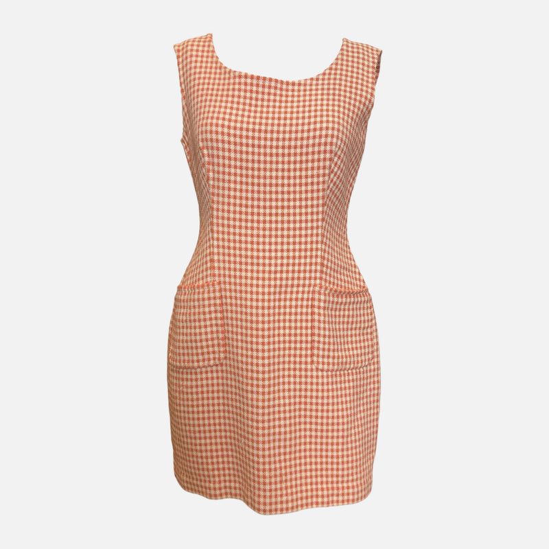 Prada S/S 1992 Coral Gingham Mini Dress