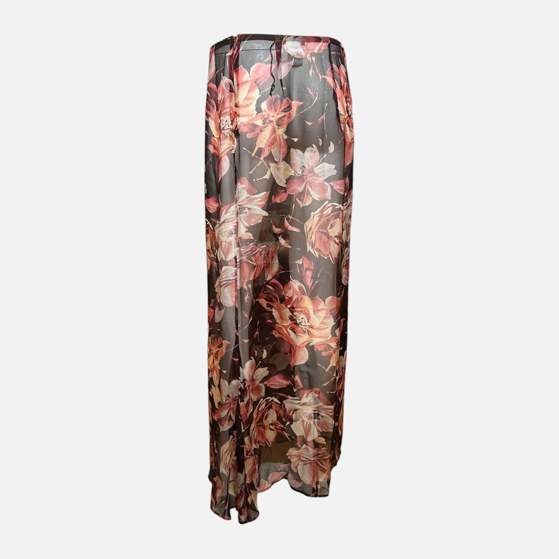 Dolce & Gabbana S/S 1997 Dark Floral Sheer Maxi Skirt