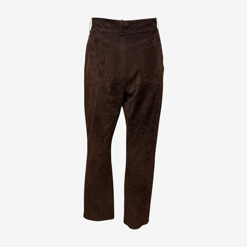 Hermès by Martin Margiela S/S 2001 Brown Suede Straight-Leg Trousers
