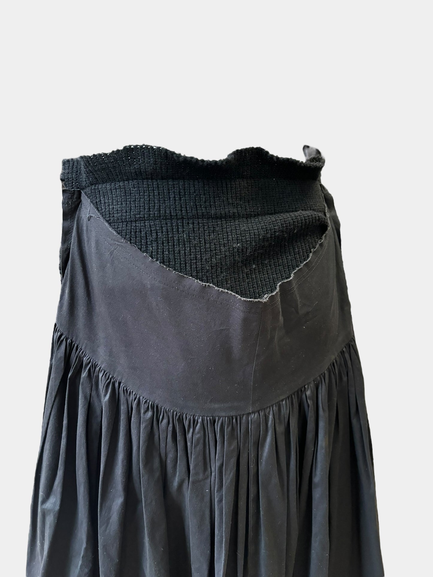 Comme Des Garcons FW02 Pleated Knit Back Long Skirt