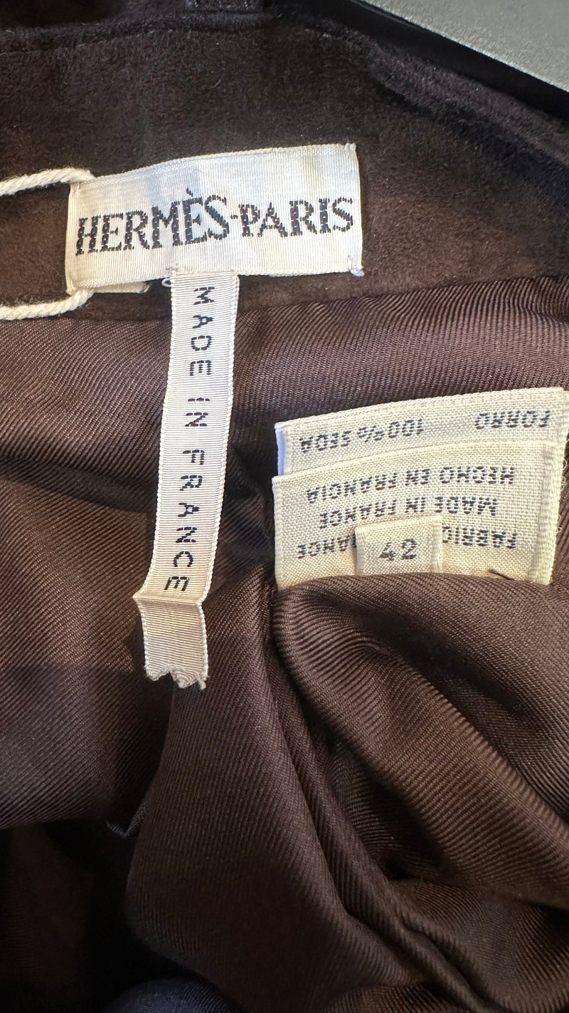Hermès by Martin Margiela S/S 2001 Brown Suede Straight-Leg Trousers