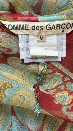 Comme Des Garcons F/W 1993 Comme Des Garçons Multicolour Paisley-Print Sheer Panelled Maxi Coat