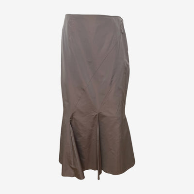 Blumarine 2000s Taupe Bias-Panelled Mermaid Midi Skirt