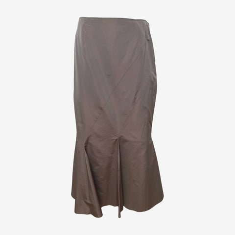 Blumarine 2000s Taupe Bias-Panelled Mermaid Midi Skirt