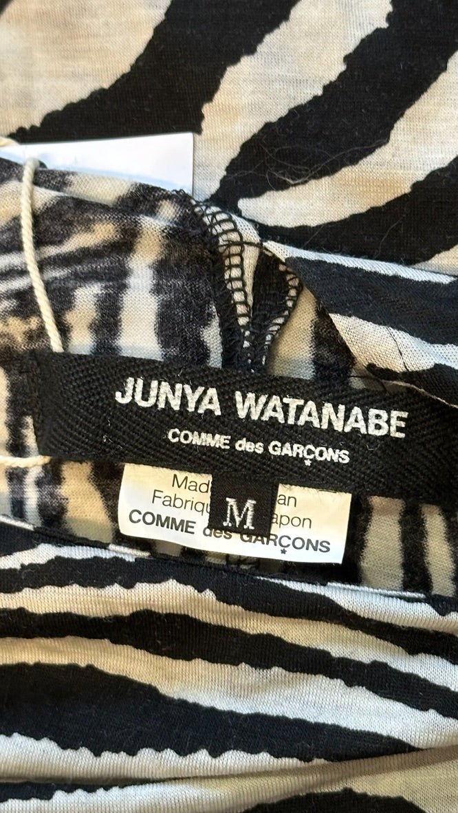 Junya Watanabe F/W 2008 Comme Des Garçons Black And White Zebra-Print Asymmetric Jersey Gown