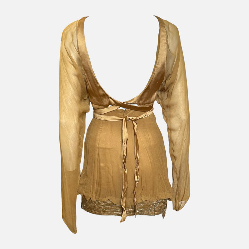 Gucci F/W 2006 Sheer Silk-Panelled Chain-Embellished Mini Dress
