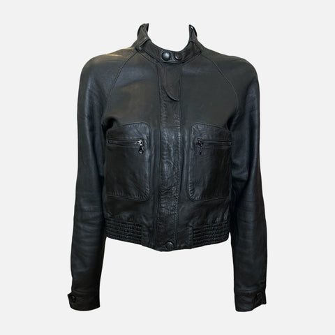 Chloé by Phoebe Philo F/W 2006 Black Lambskin Cropped Moto Jacket