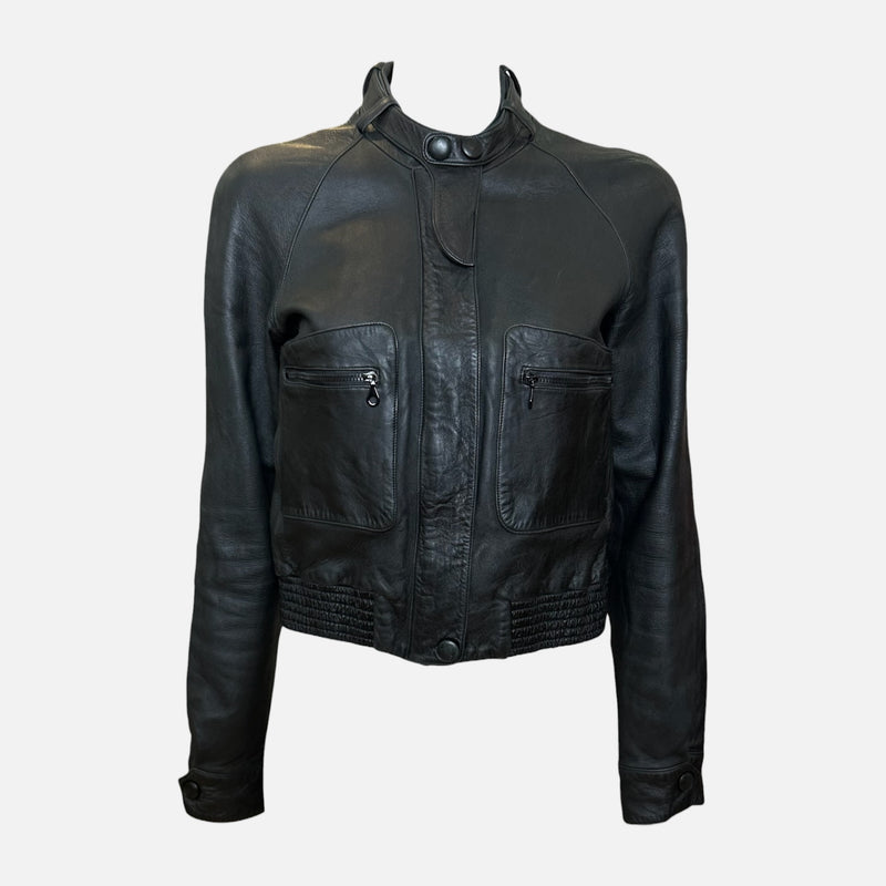 Chloé by Phoebe Philo F/W 2006 Black Lambskin Cropped Moto Jacket