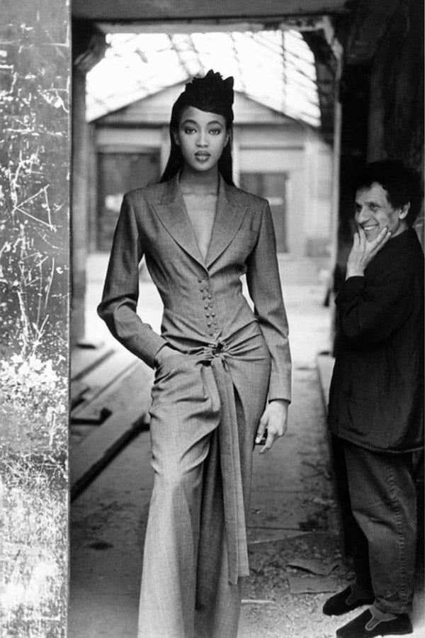 Alaïa F/W 1988 Black Double-Breasted Tailored Midi Dress