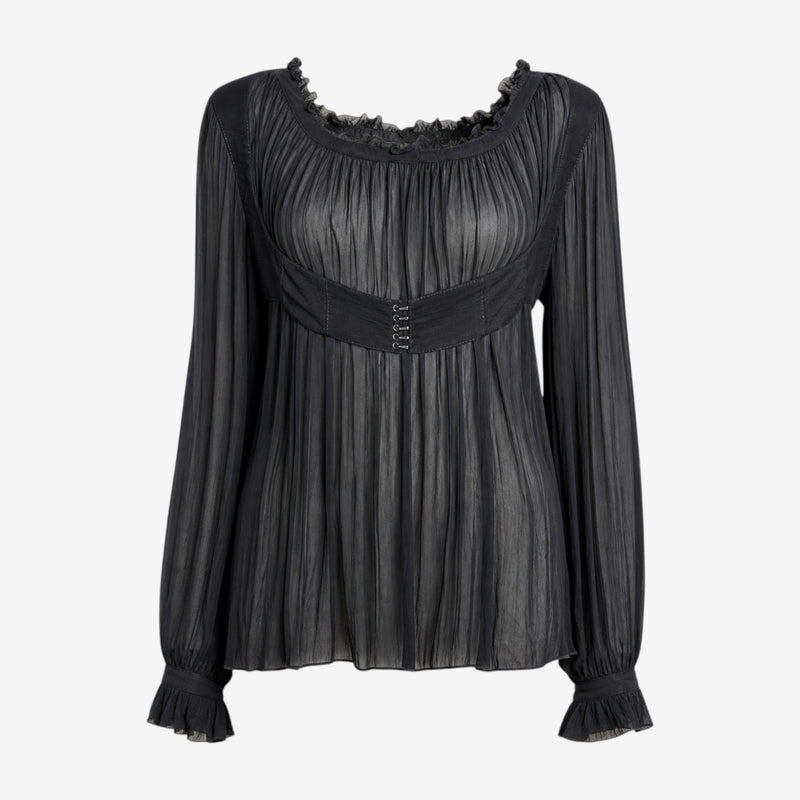 Alexander McQueen F/W 2004 Black Silk Blouse