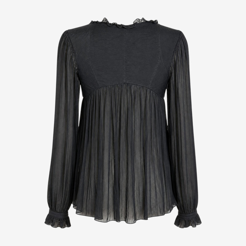Alexander McQueen F/W 2004 Black Silk Blouse