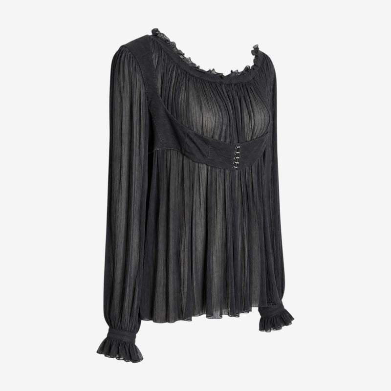 Alexander McQueen F/W 2004 Black Silk Blouse