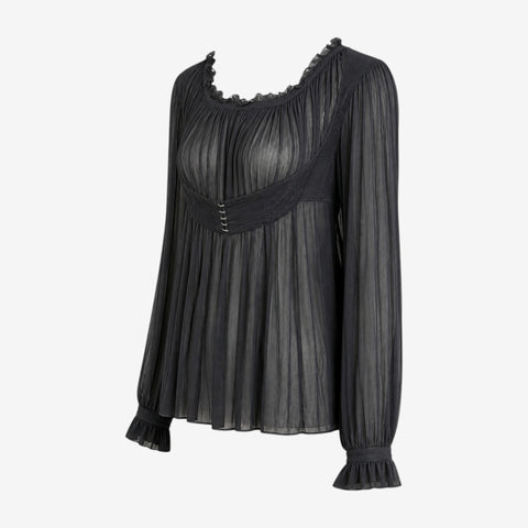 Alexander McQueen F/W 2004 Black Silk Blouse