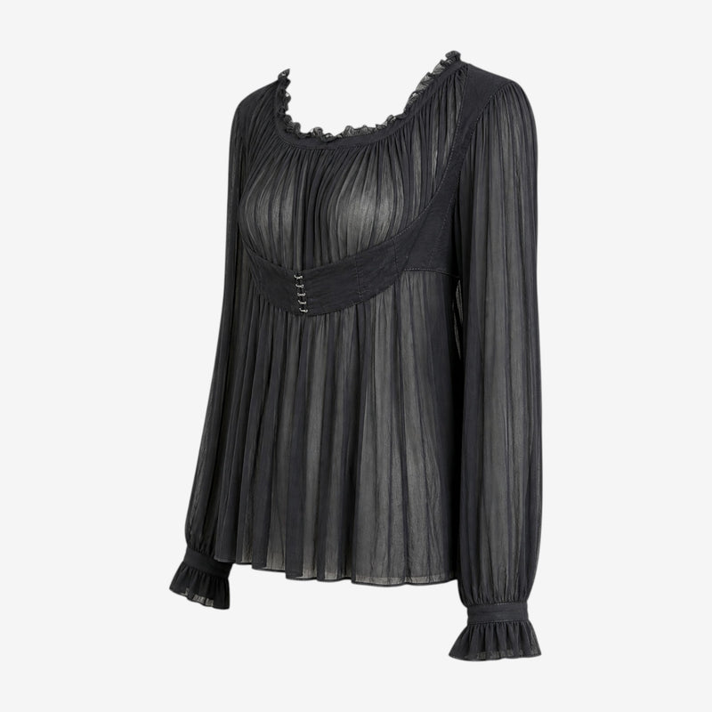 Alexander McQueen F/W 2004 Black Silk Blouse