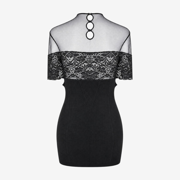 Jean Paul Gaultier F/W 2005 Mesh and Lace Midi Dress