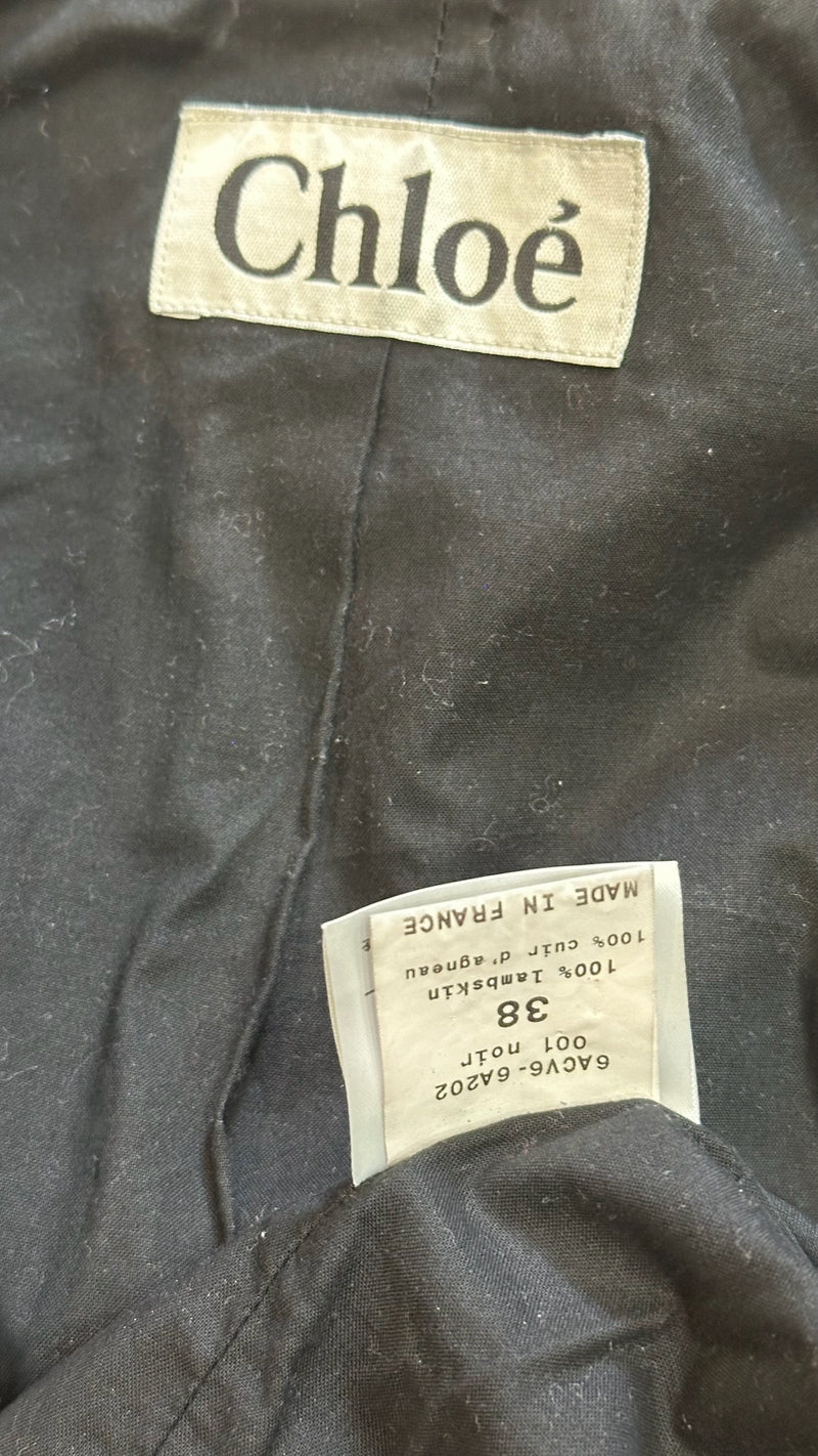 Chloé by Phoebe Philo F/W 2006 Black Lambskin Cropped Moto Jacket