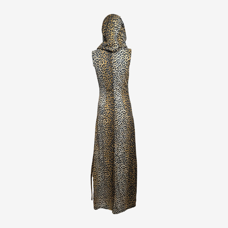 Dolce & Gabbana hooded maxi dress, leopard print with side closure