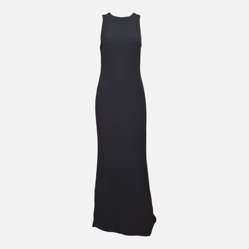 Gianni Versace S/S 2002 Black Lace-Up Back Sleeveless Gown