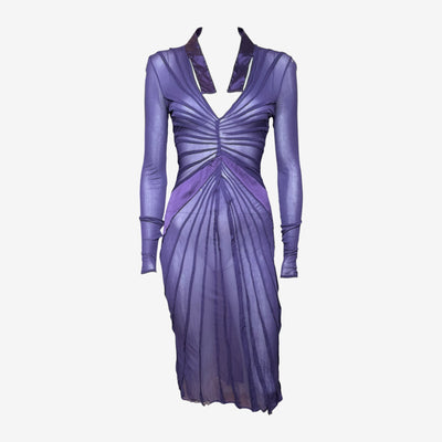 Gucci by Tom Ford F/W 2004 Purple Sheer Midi Dress