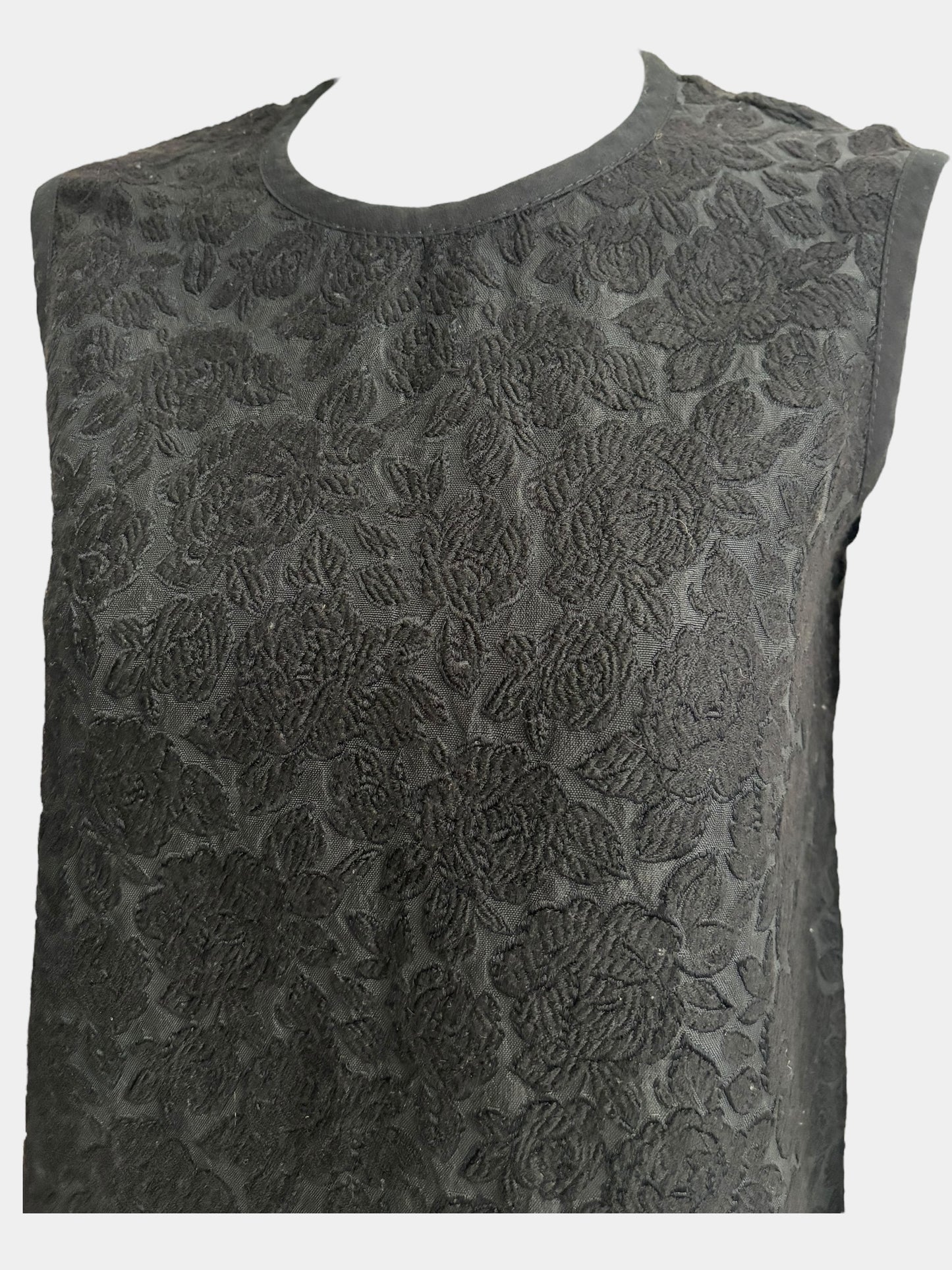 Comme Des Garcons Tricot SS07 Jacquard Embroidery Black Tunic Top