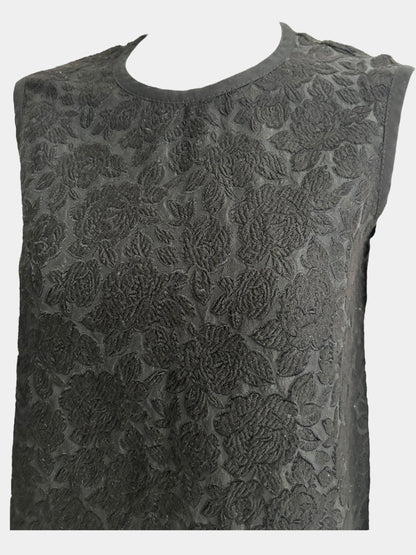 Comme Des Garcons Tricot SS07 Jacquard Embroidery Black Tunic Top