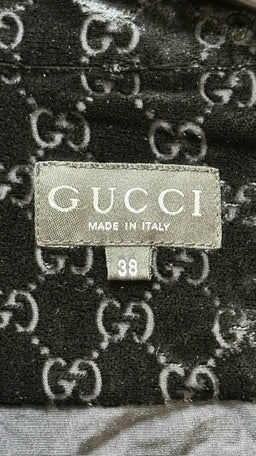 Gucci by Tom Ford F/W 1997 Black GG Velvet Monogram Shirt