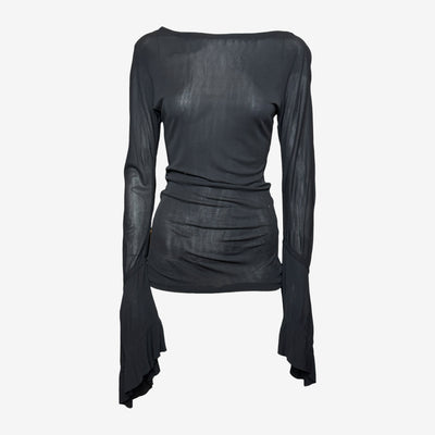 Yves Saint Laurent by Tom Ford S/S 2003 Black Jersey Bell Sleeve Top