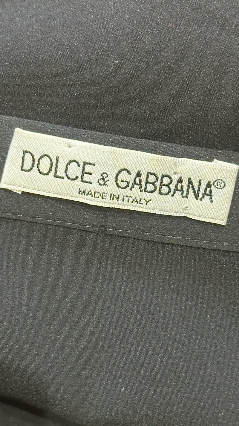 Dolce & Gabbana S/S 1999 Black Gold Botanical Embroidered Midi Skirt