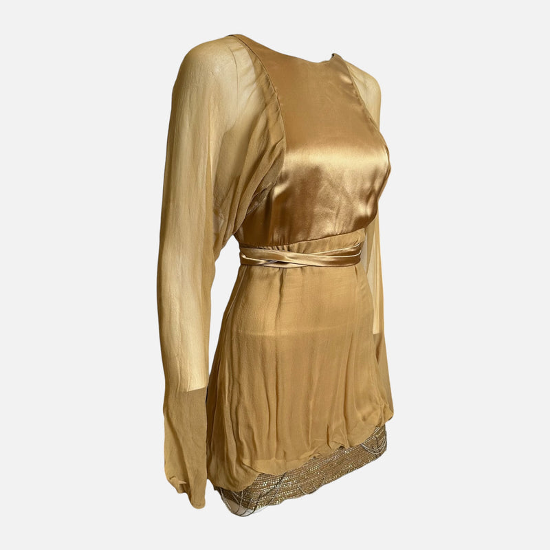Gucci F/W 2006 Sheer Silk-Panelled Chain-Embellished Mini Dress