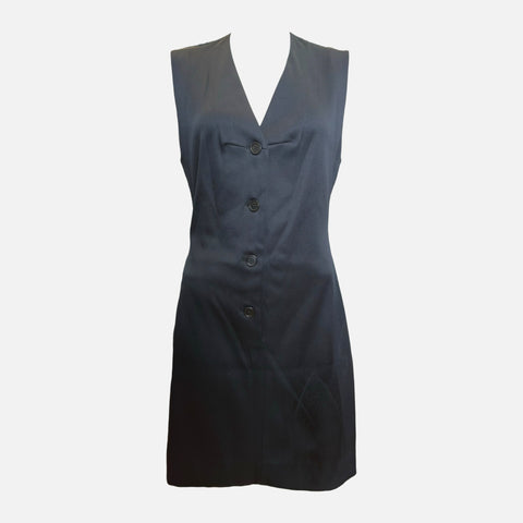 Helmut Lang F/W 1990 Black Quilted-Back Button-Front Mini Dress