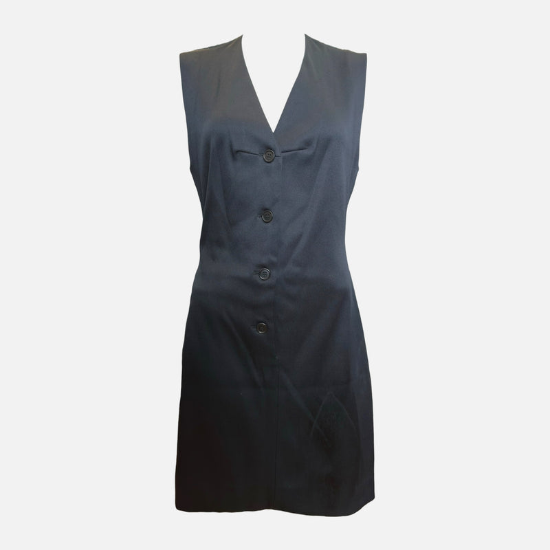 Helmut Lang F/W 1990 Black Quilted-Back Button-Front Mini Dress