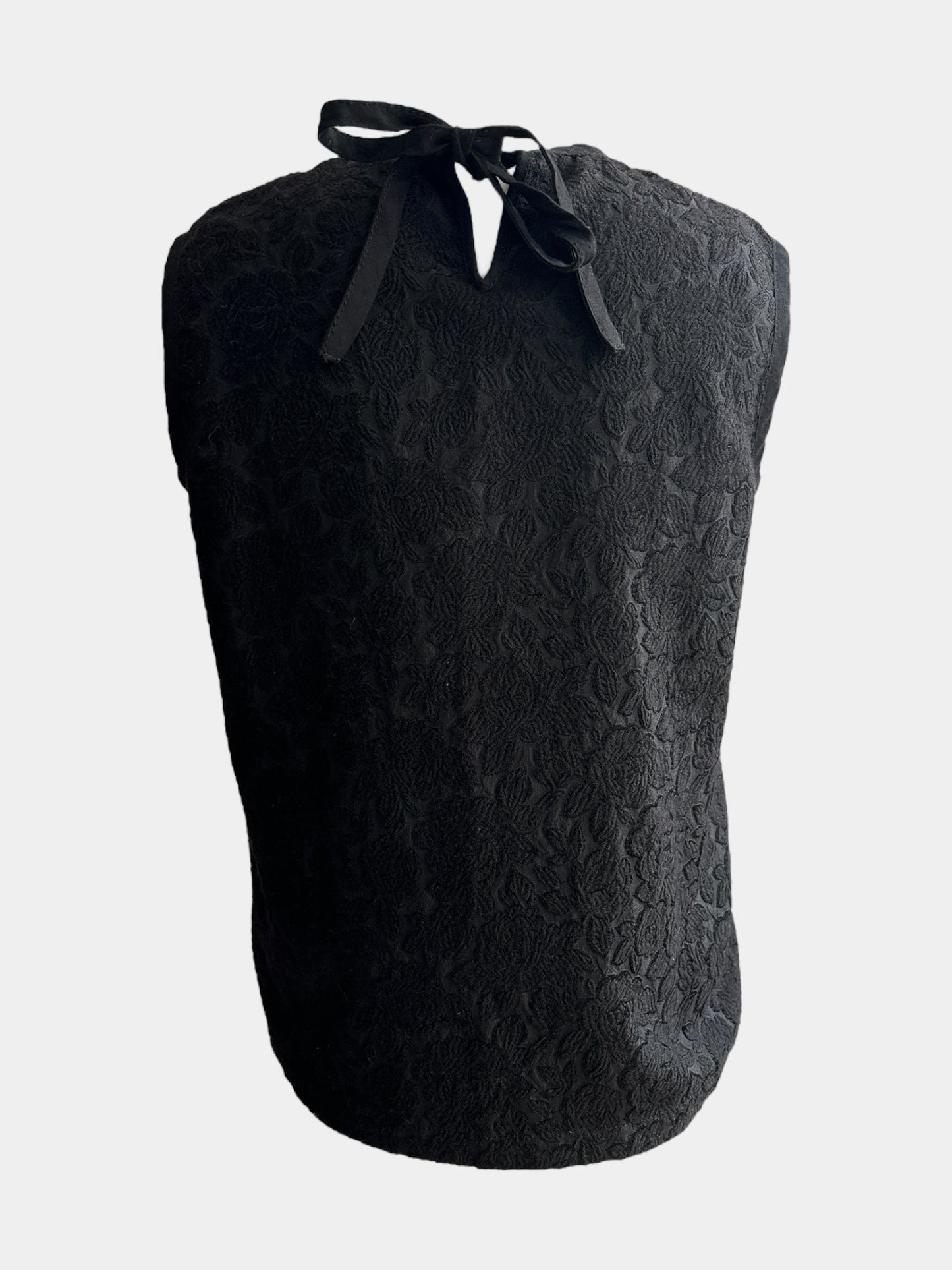 Comme Des Garcons Tricot SS07 Jacquard Embroidery Black Tunic Top