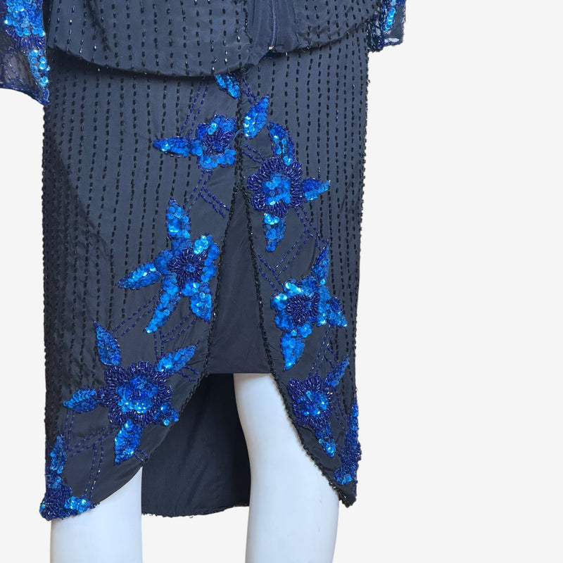 Gianni Versace original label detail on S/S 1983 hand-sewn sequined ensemble