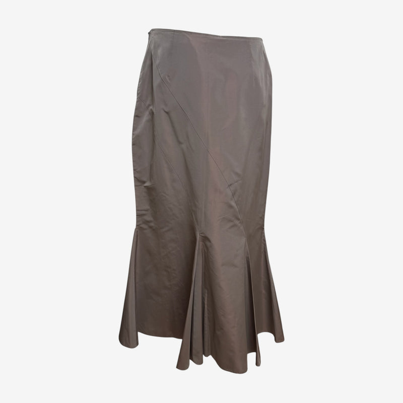 Blumarine 2000s Taupe Bias-Panelled Mermaid Midi Skirt