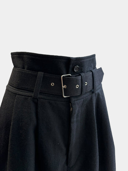 Comme Des Garcons FW89 Belted Wool Black Skirt