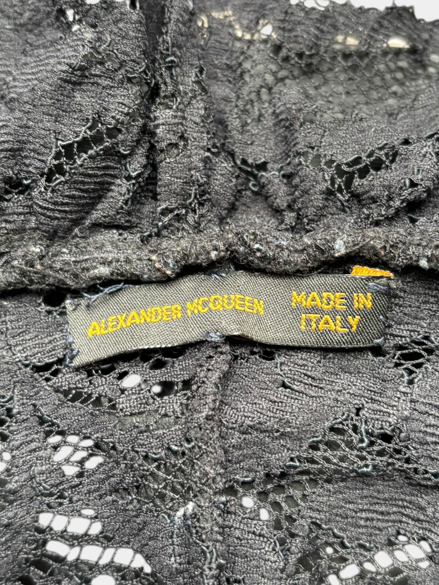 Alexander McQueen Spring 1999 Black Lace Shirt