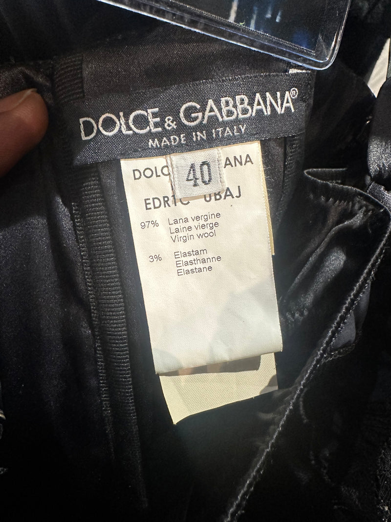 Dolce & Gabbana S/S 2003 Black Lace-Trim Corset-Boned Lace-Up Back Mini Dress