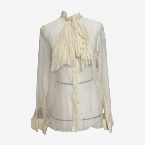Lanvin by Alber Elbaz F/W 2005 Silk Chiffon Bow Blouse