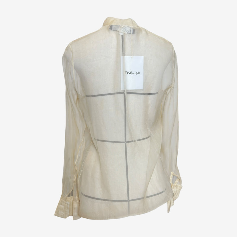 Lanvin F/W 2005 silk chiffon blouse, back view with chest pocket detail
