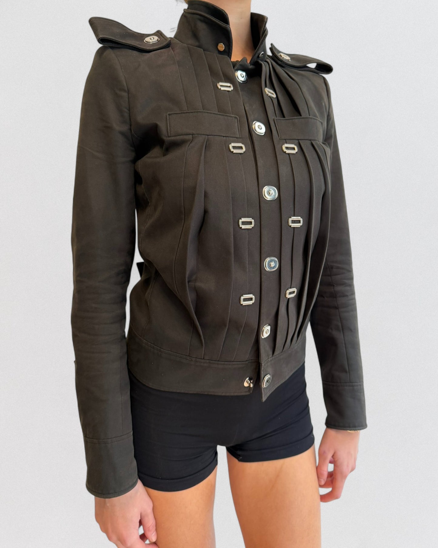 Balenciaga by Ghesquiere Spring 2007 Black Military Jacket