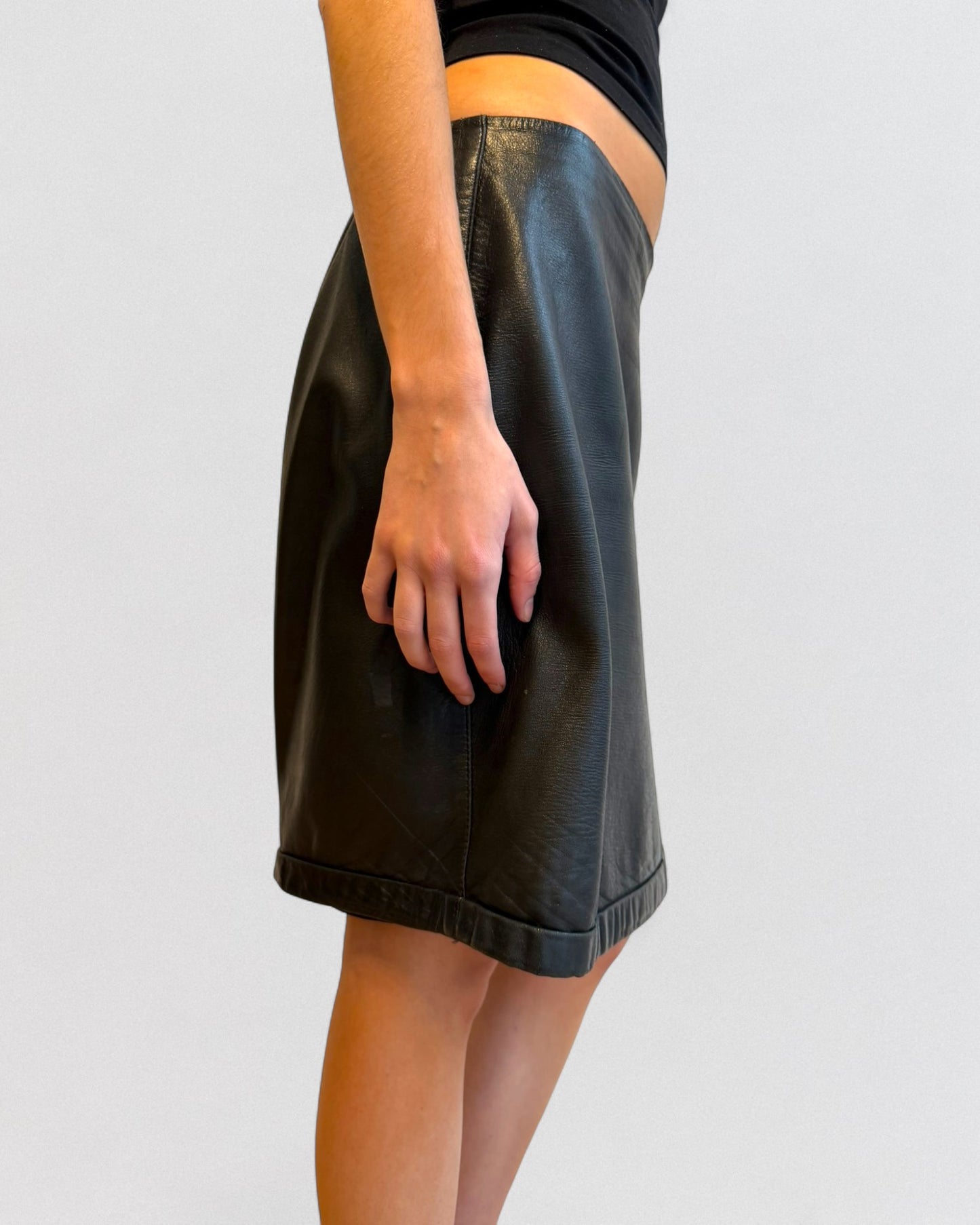 Ann Demeulemeester Fall 1995 Leather Midi Skirt