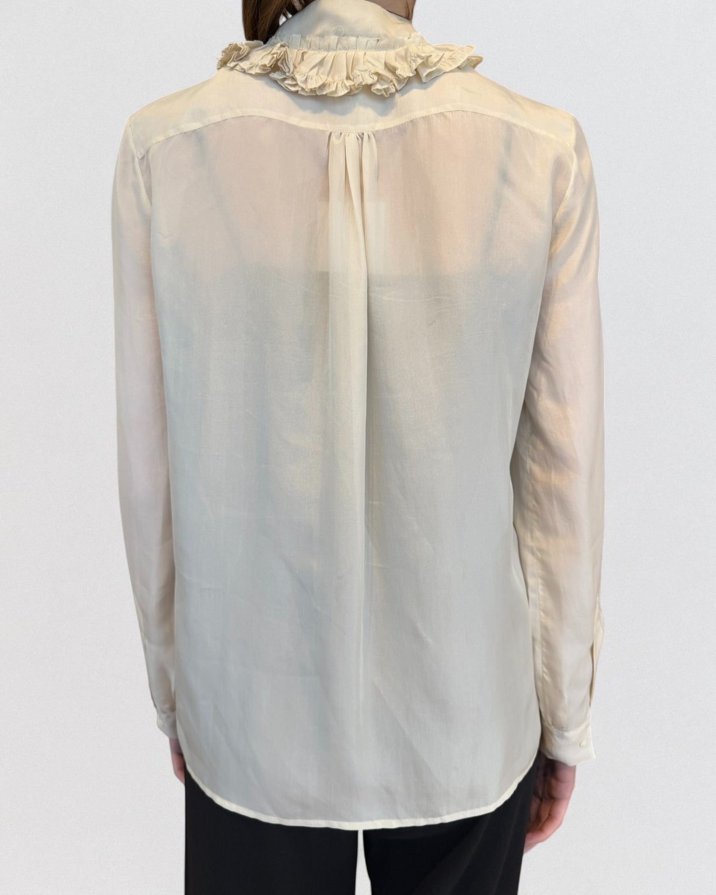 Chloe Fall 2005 White Silk Ruffled Shirt