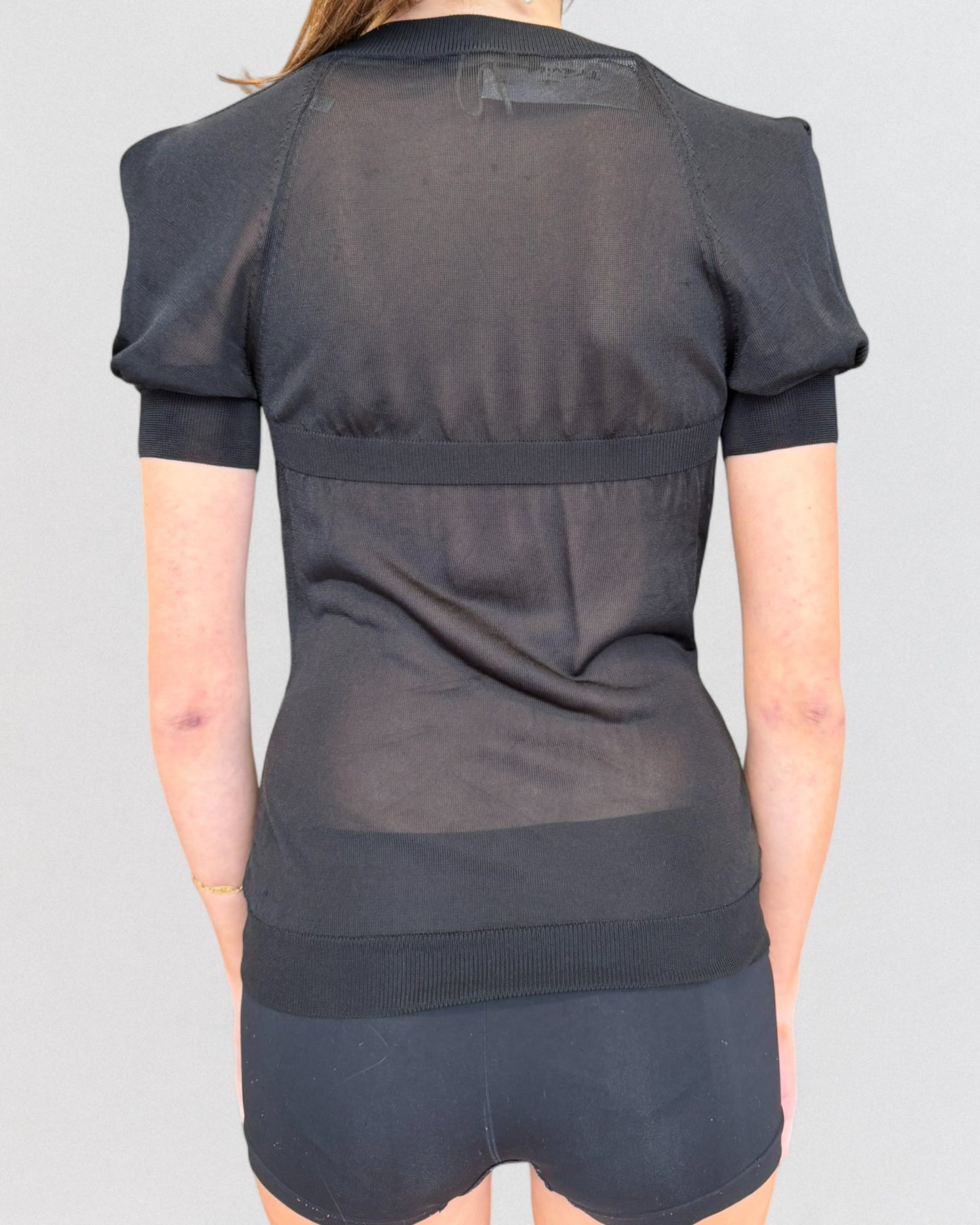 Alexander McQueen Spring 2007 Black Silk Knit Top