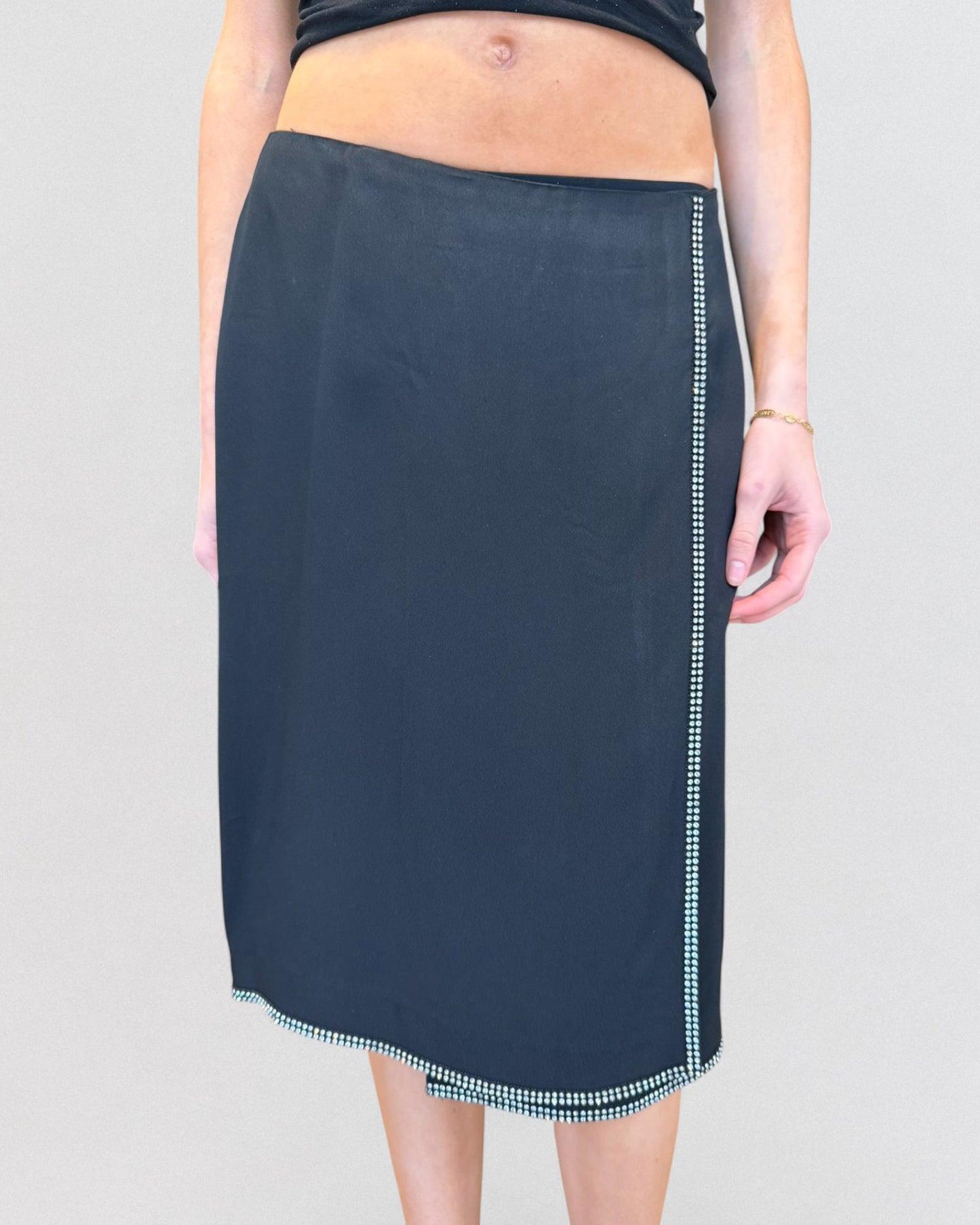 Martin Margiela SS2006 Black Skirt with Rhinestone Trim