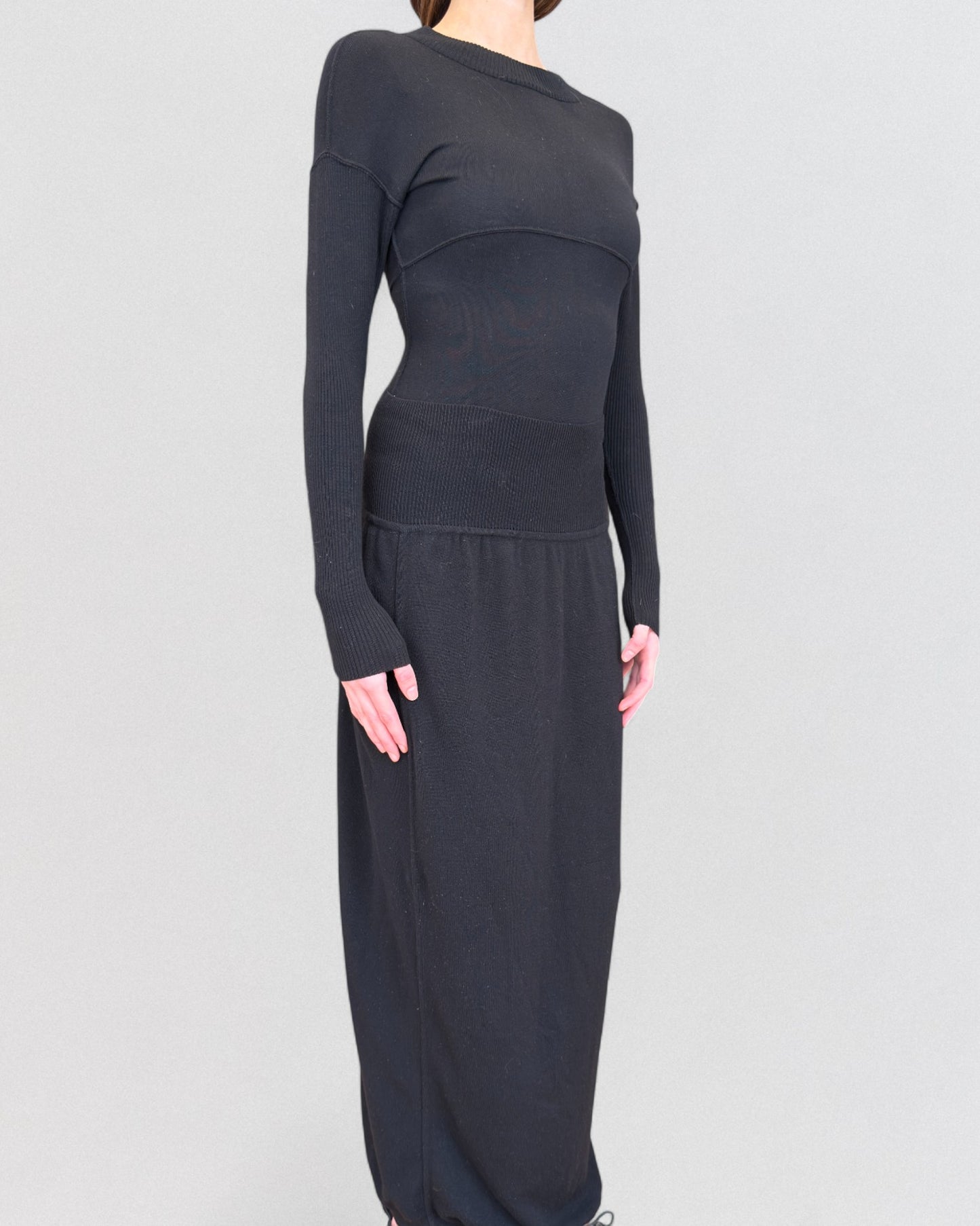 Alaïa Fall 1987 Wool Knitted Body and Skirt Ensemble