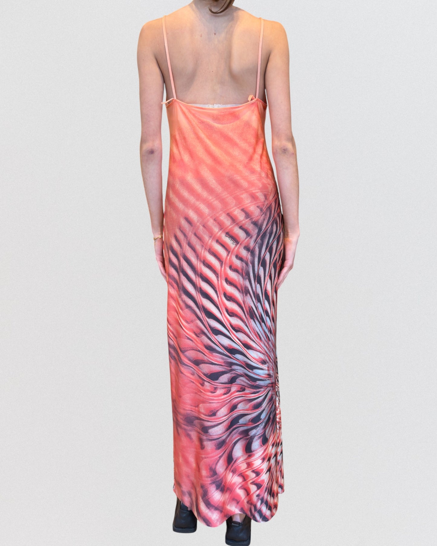 Roberto Cavalli Spring 2001 Optical Tie-Dye Evening Dress
