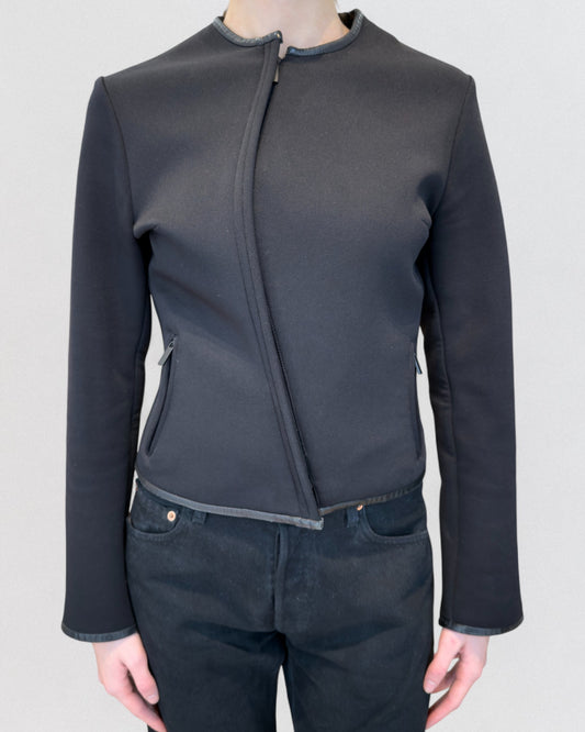 Gucci by Tom Ford 1999 Curved Zip Neoprene Scuba Jacket