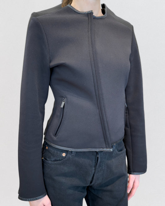 Gucci by Tom Ford 1999 Curved Zip Neoprene Scuba Jacket