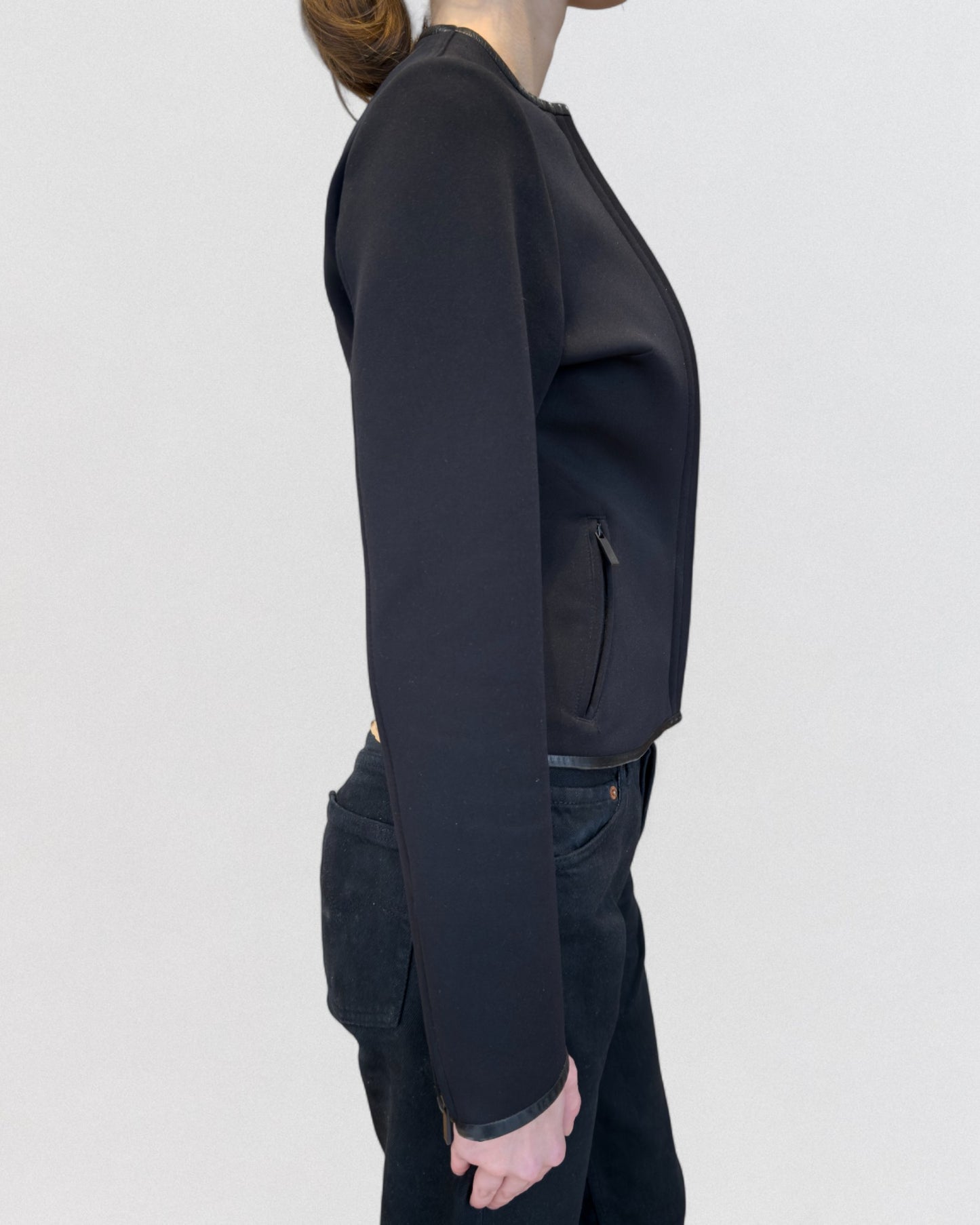 Gucci by Tom Ford 1999 Curved Zip Neoprene Scuba Jacket